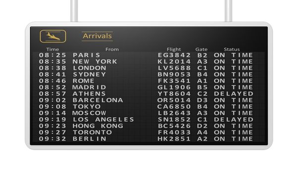 airport arrivals timetable - Photo, Image