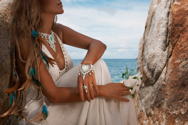 young bride on the beach - Photo, Image