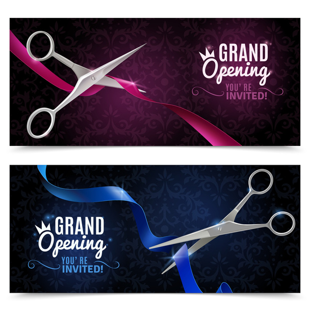 Grand Opening Banners Set - Vector, Image