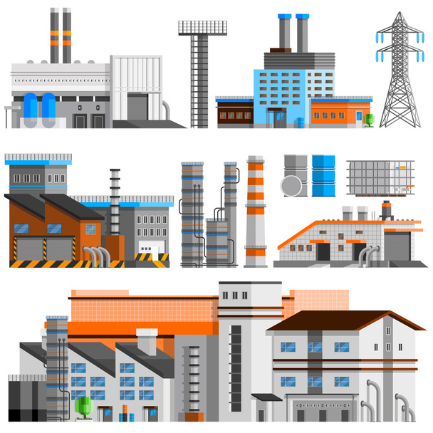 Ортогональный сет промышленных зданий
 - Вектор,изображение