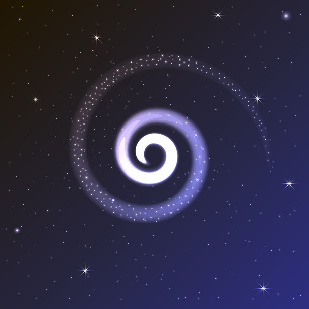 Spiral glow. The glow on the blue background. Space illustration. Space background. Shine Stars. - Vector, Image