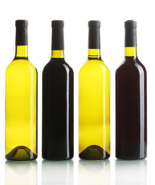 Bottles of wine isolated on white - Foto, Bild