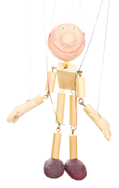 Wooden puppet isolated on white - Valokuva, kuva