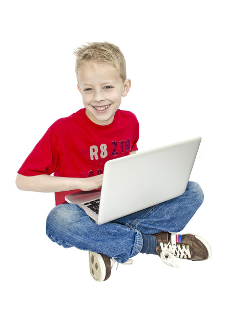 Boy on laptop - Φωτογραφία, εικόνα