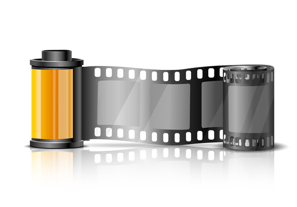 Camera film roll and films - Вектор, зображення
