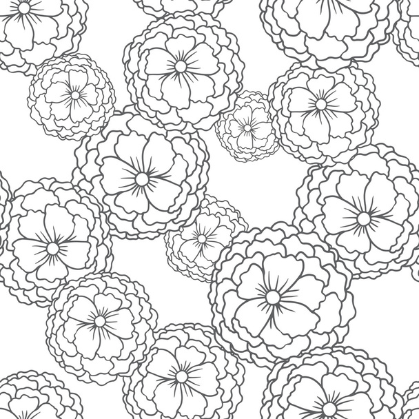 Peonies on a white background, seamless pattern - Vektör, Görsel