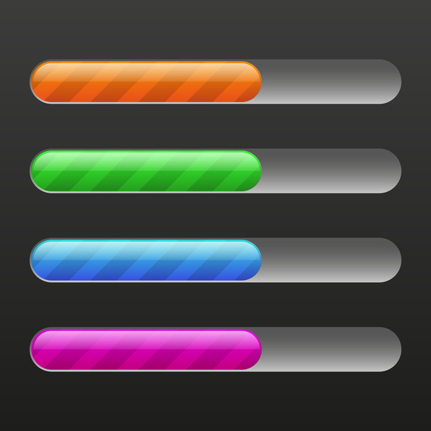 Set of colored download strips - Wektor, obraz