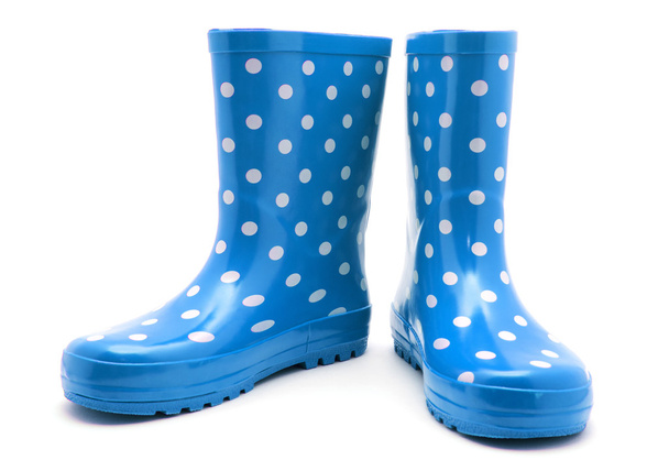 Blauwe laarzen op wit - Foto, afbeelding