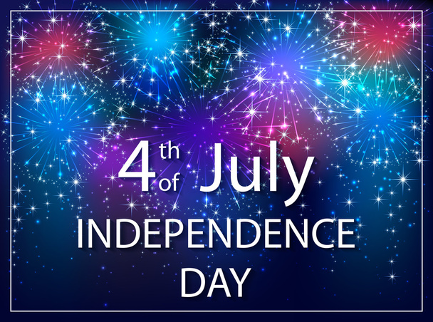 Día de la independencia fuegos artificiales coloridos
 - Vector, Imagen