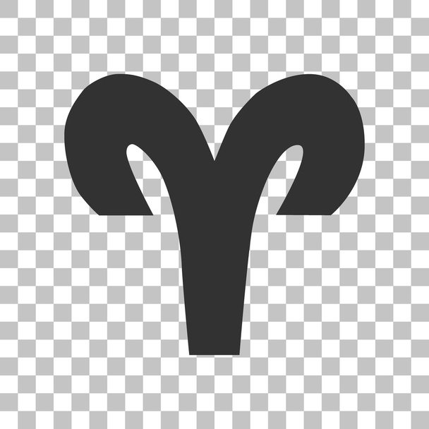 Aries sign illustration. Dark gray icon on transparent background. - Vector, Image