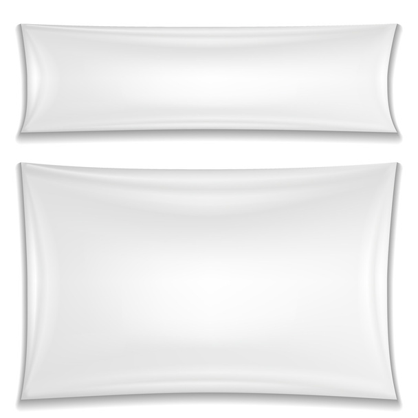 Two blank white textile banners - ベクター画像