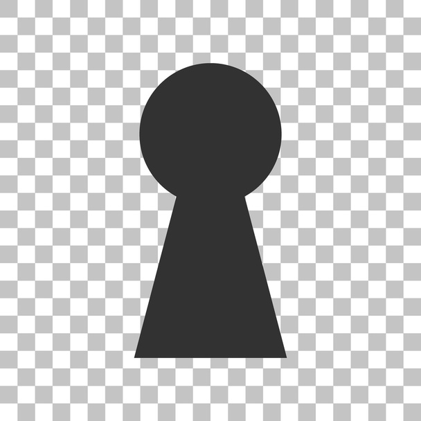 Schlüssellochschildillustration. dunkelgraues Symbol auf transparentem Hintergrund. - Vektor, Bild