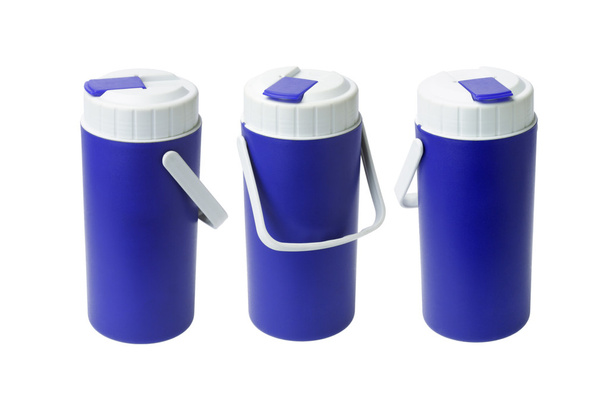tři modré plastové kontejnery - Fotografie, Obrázek