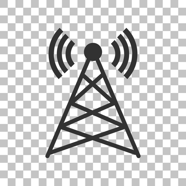 Antenna sign illustration. Dark gray icon on transparent background. - Vector, Image