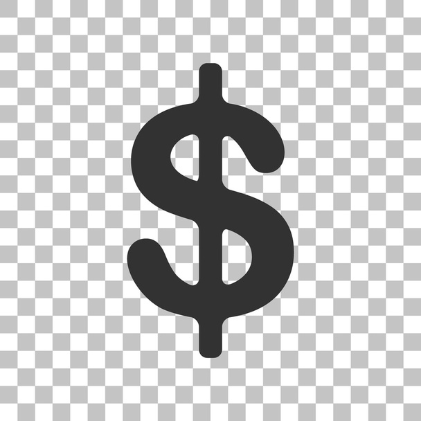 ドルは署名の図です。米ドル通貨記号。金ラベルです。透明な背景に暗い灰色のアイコン. - ベクター画像