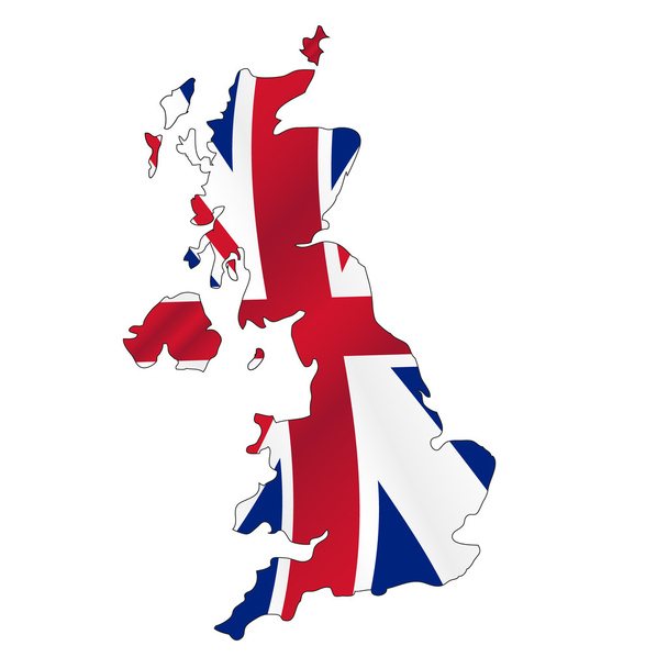 united kingdom map filled with great britain color flag eps10 - Vector, Image