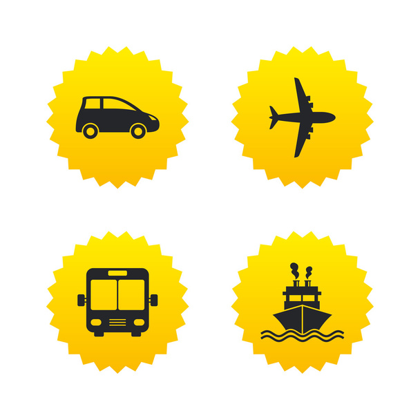 Transport icons. Car, Airplane  - Wektor, obraz