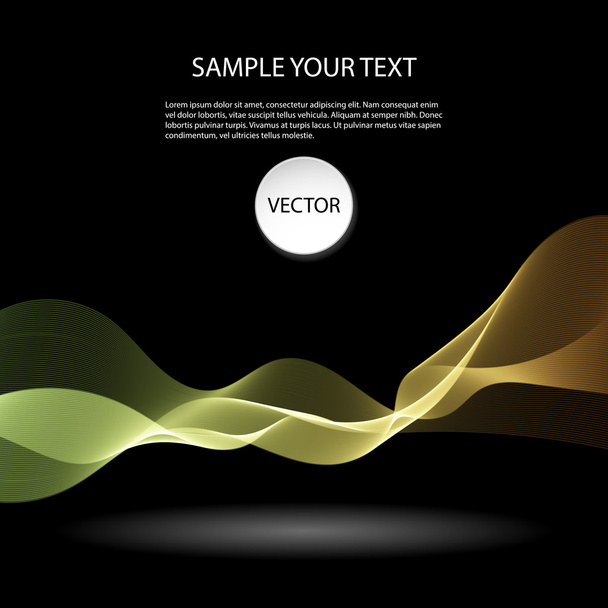 Colorful abstract waves on black background - Vector, Image