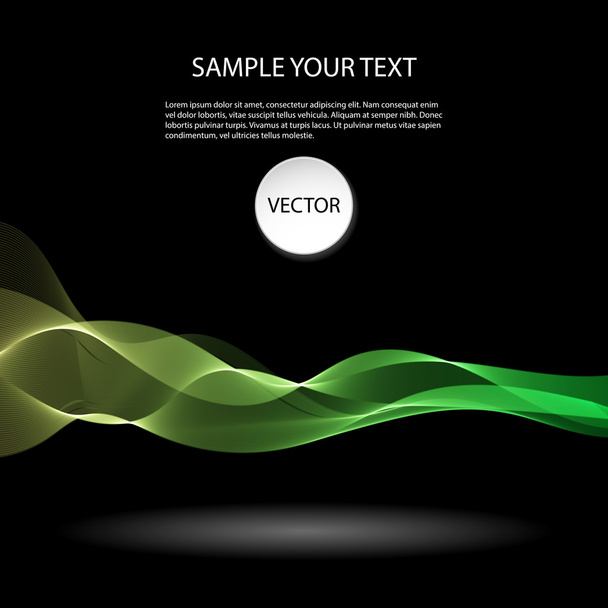 Colorful abstract waves on black background - Vector, Image