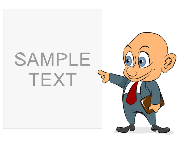 Funny businessman pointing - Vector, Image