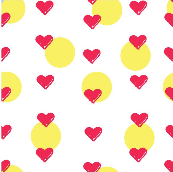 drawn in the vector. print fabric grungy hearts on a background  - ベクター画像