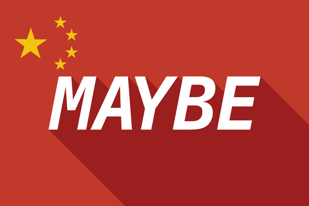 Bandeira longa sombra China com o texto MAYBE
 - Vetor, Imagem