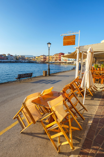 Prázdné řecká kavárna na ostrově Kréta, Řecko - Fotografie, Obrázek