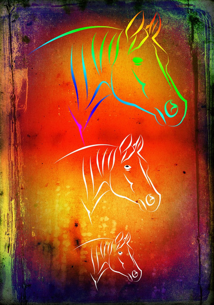 Hevonen kuvitus kuvake taiteen suunnittelu
 - Valokuva, kuva