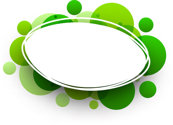 Oval background with green bubbles. - Vector, Image