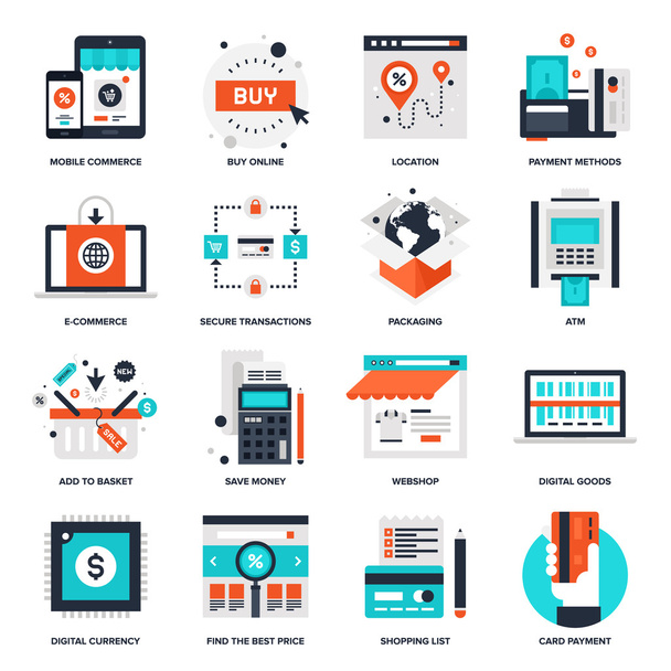 Digital Commerce Icons - Vecteur, image