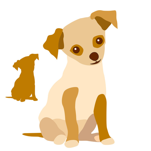 Puppy red white  - Vector, Image