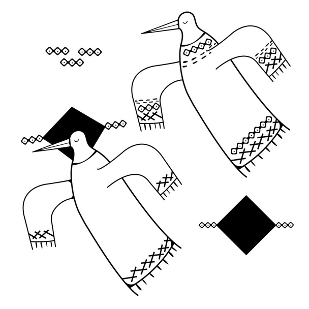 Grafische Taube mit geometrischen Elementen - Vektor, Bild