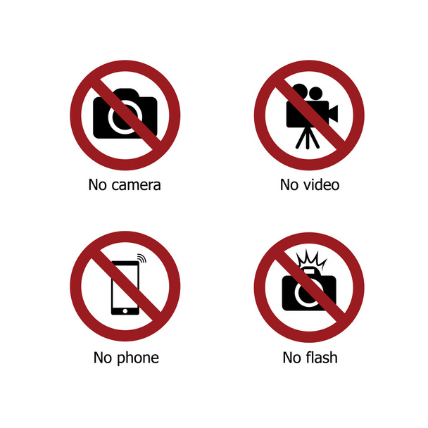 Set of prohibit electronic device sign icons - Vettoriali, immagini