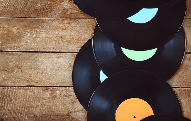 Vinyl records on table - Photo, Image