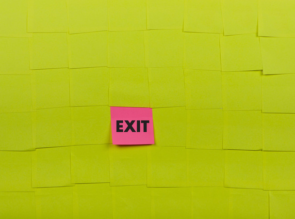 Exit concept. Sticky notes. - Photo, image
