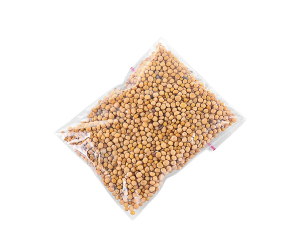 Mustard seeds in plastic zipper bag - 写真・画像
