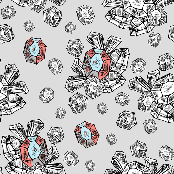 boho crystals seamless repeatable pattern. Vector background - Vector, Image