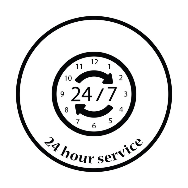 24 hour icon illustration. - Vector, Image