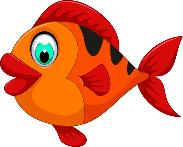 Funny roztomilé ryby karikatura pro vás design - Vektor, obrázek