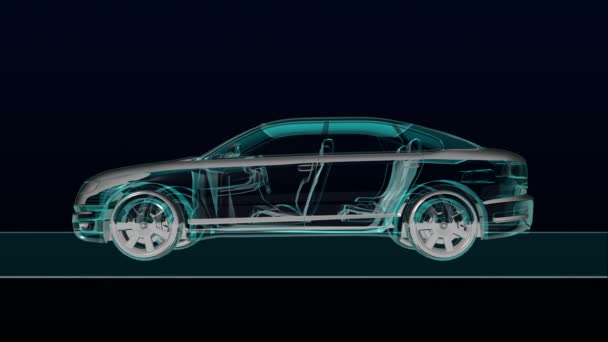 Automobile Technology. X-ray side view. - Footage, Video