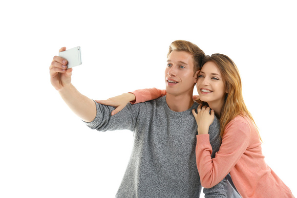 friends taking selfie  - Фото, зображення