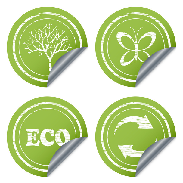 scratched eco stickers - Wektor, obraz