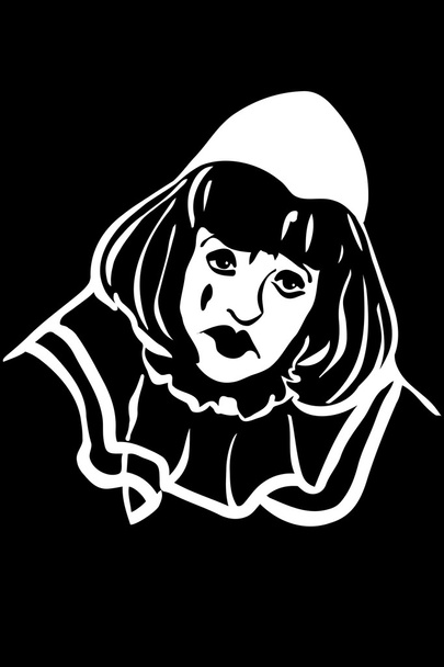  векторный эскиз грустного белого клоуна
 - Вектор,изображение