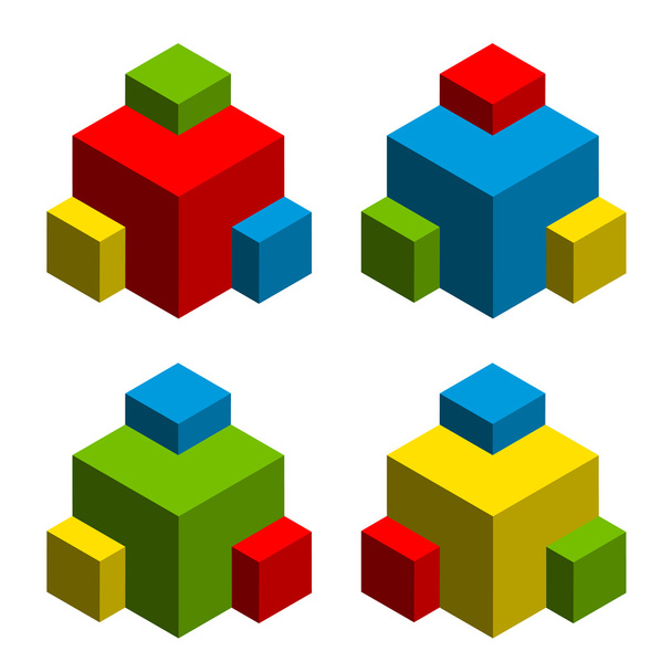 Cubos abstratos 3D
 - Vetor, Imagem