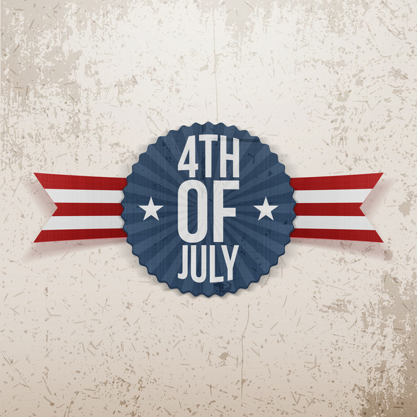 Fourth of July realistic Emblem - Vettoriali, immagini