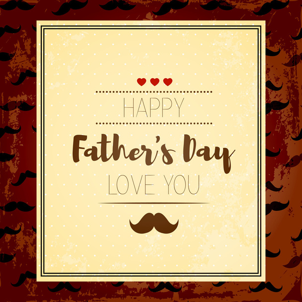 Happy fathers day. Hipster style. Card with mustache - Vector, Image