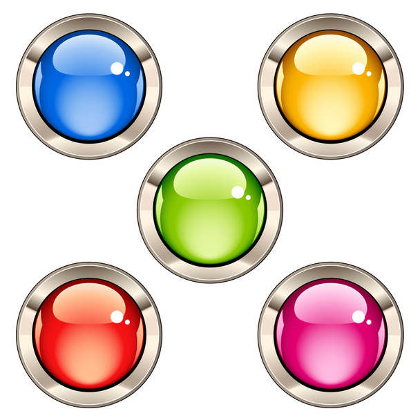glossy buttons - Vector, Image