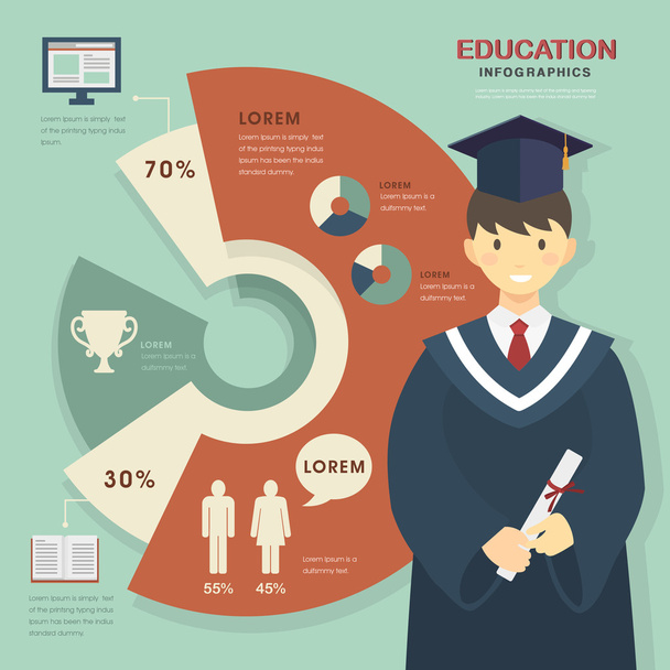 Eğitim Infographic şablonu - Vektör, Görsel