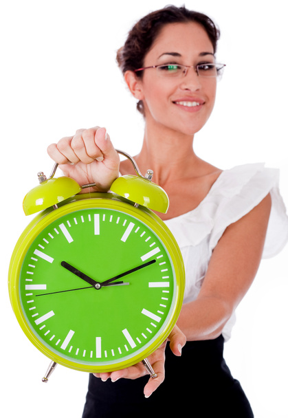 Mujer de negocios con reloj verde
 - Foto, imagen