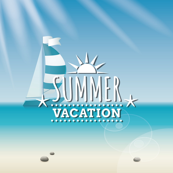 Summer Vacation label - Vector, afbeelding